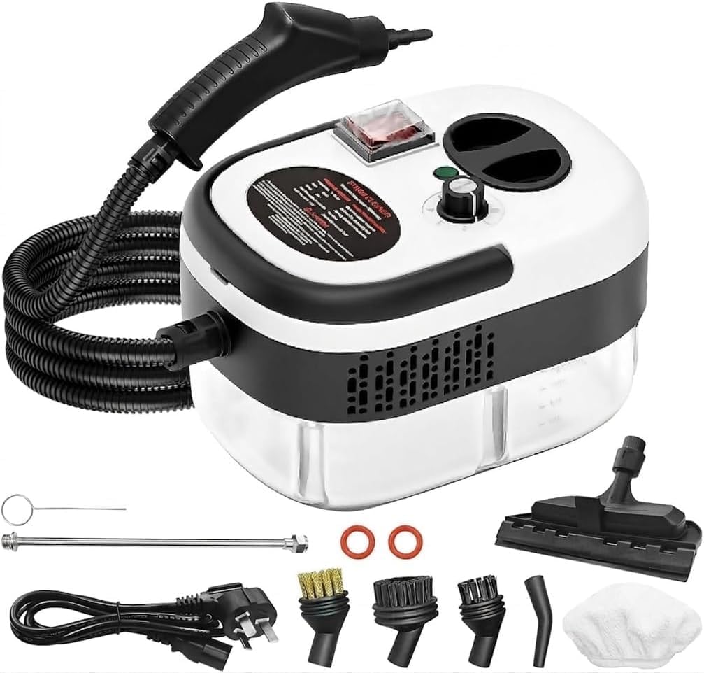 Portable High Pressure Steam Cleaner, 2500W Handheld Multipurpose Vapor Cleaner with Extension Tubes & Nozzle Accessories for Home, Kitchen, Car, and Grout